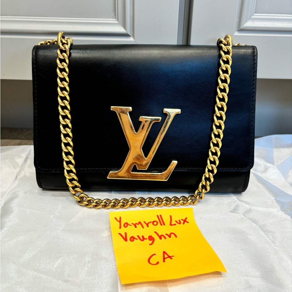 Authentic LV Louise chain clutch calfskin MM
